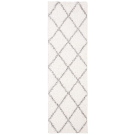 Safavieh 2 ft. 3 in. x 7 ft. Parma Shag Runner Area Rug; Cream & Grey PMA515A-27